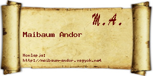 Maibaum Andor névjegykártya